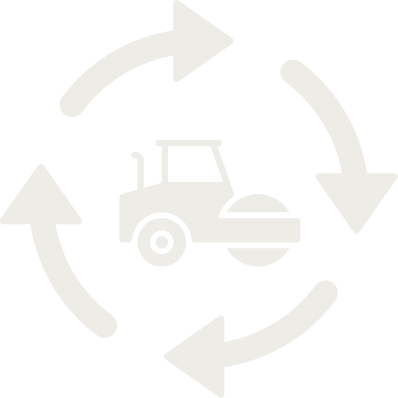 Icon of Steamroller with arrows surrounding it in a circle